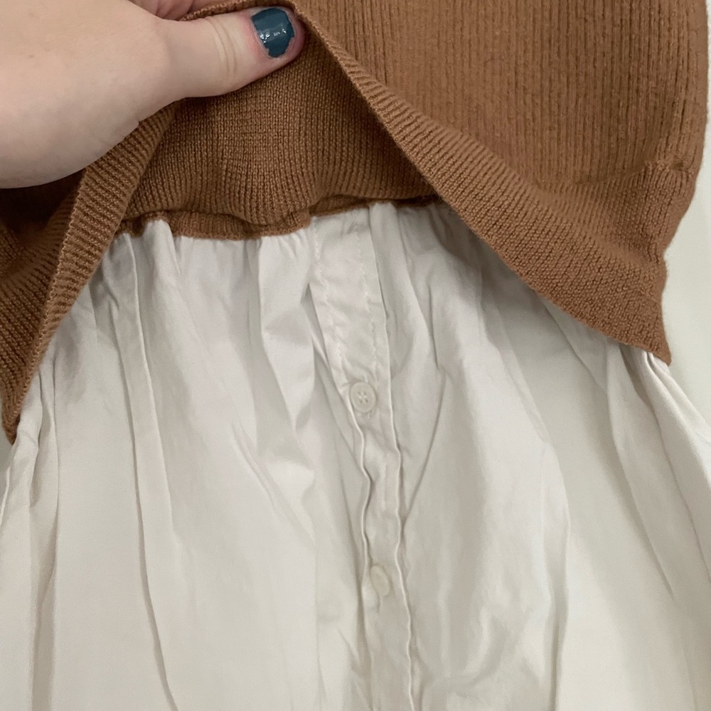 Veronica Beard • Rocha Poplin-paneled Top - Picture 5 of 9